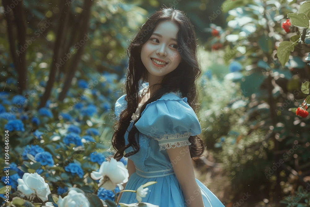Wall mural alice from wonderland created with generative ai technology