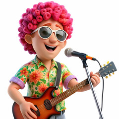 Floral Guitarist 3D Character