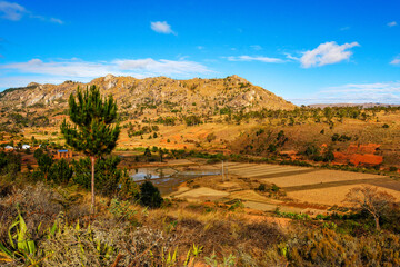 Paysage des hautes-terres de Madagascar