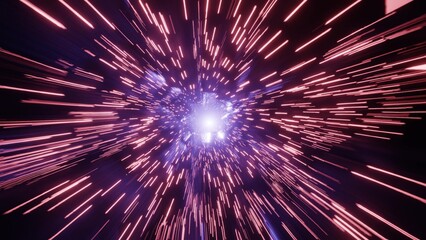 美しい光のトンネルを高速で疾走するイメージ	