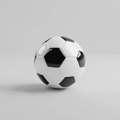 Obraz premium 3D Cartoon of a Classic Soccer Ball on White Background