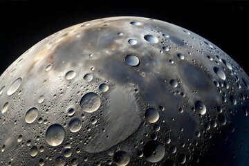Close-up cratered lunar surface with moon texture