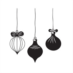 set of hanging lamp light ornaments equipment for decoration isolated vector on white background 