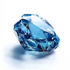 Breathtaking Sapphire Gemstone in Brilliant-Cut on White Background