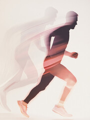 Dynamic Silhouettes of Runners in Motion with Vibrant Color Overlays, Highlighting Speed, Fitness, and Modern Sports Visuals