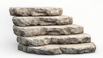 Stone Steps: Rustic Stacked Rock Formation, Architectural Design Element