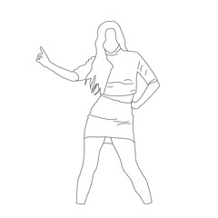 Illustration vector of Kpop fashion stage. idols of Koreans performing. K-pop female fashion idol. female singer who is singing wearing beautiful clothes.