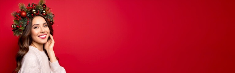 Frau mit Weihnachtskrone 