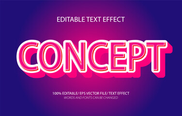 Concept editable text effect, 3D editable text template.