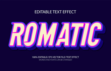 Romantic editable text effect, 3D editable text template.