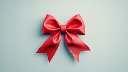 Red Gift Bow on white background.