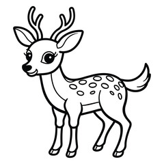 deer illustration isolated on white background