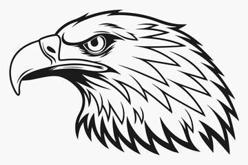 Majestic Eagle Head Silhouette Vector Design with Bold and Clean Lines

