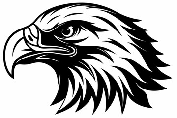 Majestic Eagle Head Silhouette Vector Design with Bold and Clean Lines

