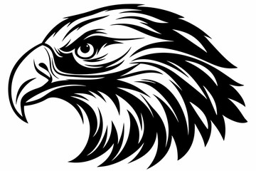 Majestic Eagle Head Silhouette Vector Design with Bold and Clean Lines

