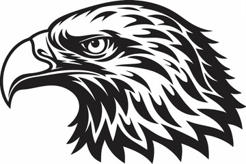Majestic Eagle Head Silhouette Vector Design with Bold and Clean Lines

