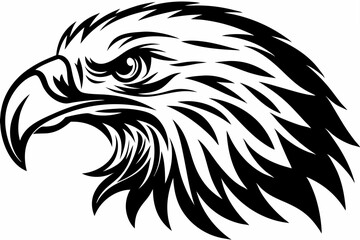 Majestic Eagle Head Silhouette Vector Design with Bold and Clean Lines

