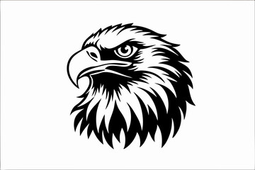Majestic Eagle Head Silhouette Vector Design with Bold and Clean Lines

