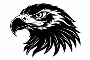 Majestic Eagle Head Silhouette Vector Design with Bold and Clean Lines

