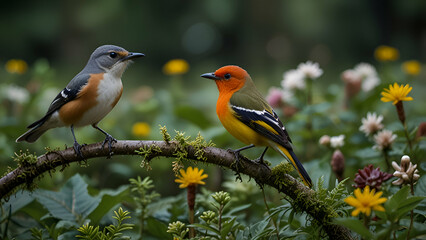 Obraz premium robin on a branch