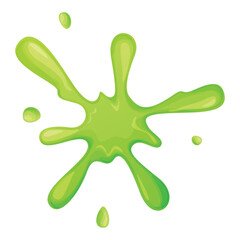 Neon green slime cartoon blob with shiny appearance vector flat illustration