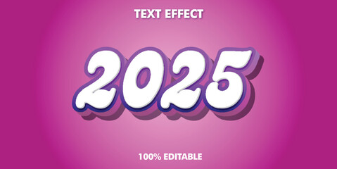 Editable text style effect - 2025 text style theme.