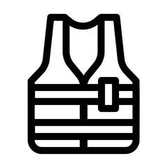 Life jacket, safety vest icon - Outline style