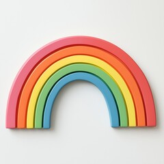 Obraz premium Playful rainbow decoration features vibrant colors, ideal for adding a cheerful touch to any space.