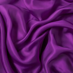 Obraz premium Vibrant purple satin fabric showcases beautiful texture and rich color in a flowing arrangement.
