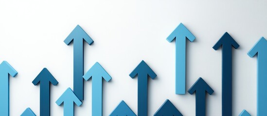 Upward Trending Arrows:  Blue Arrows Pointing Upwards, Symbolizing Growth, Progress, and Success