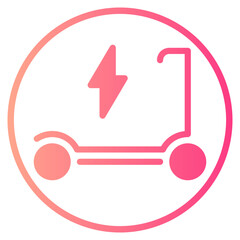 electric scooter gradient icon