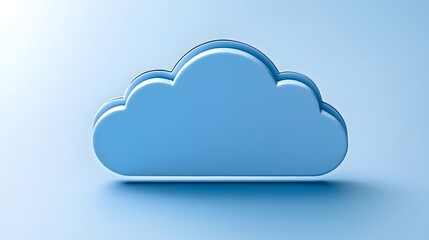 Fototapeta premium Conceptual visualization of cloud computing with holographic symbols for secure data flow and storage