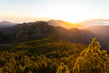 Fototapeta premium Paisaje desde el Mirador del Roque Nublo (Gran Canaria)