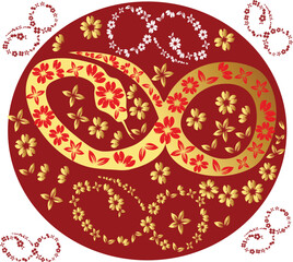 year of the snake chinese new year vector illustration