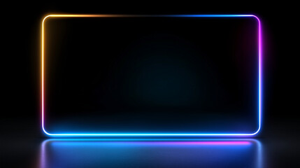 Abstract Dark Scene with Blue Neon Light on Black Background