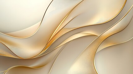 Digital technology light gold and white curve wave illustration poster background