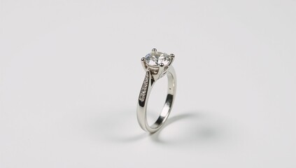 Diamond engagement ring rendered with clean isolated background cut-out