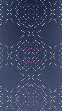 Colorful pattern with transformation of basic geometric shapes. Abstract art background. Digital seamless loop animation. 2d. Vertical