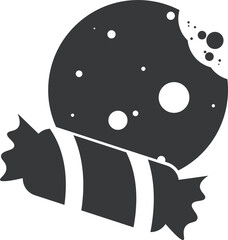 Isolated pictogram snacks, candy and cookies, sweet meal for food icon sign