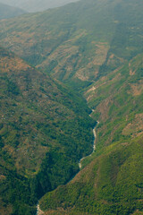 Aerial view of Bhedetar hill station in Dhankuta, Nepal.