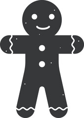 Isolated pictogram icon of human shape gingerbread, sweet for Christmas, winter December, holiday graphic element