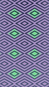Colorful pattern with transformation of basic geometric shapes. Abstract art background. Digital seamless loop animation. 2d. Vertical