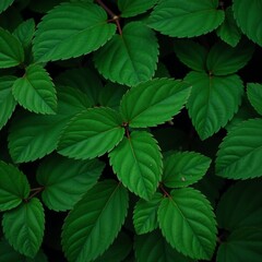 Oil Painting Dark Green Leaves Texture Emphasizing Natures Sustainability