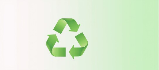 Obraz premium Recycling symbol with green color on pure-white backdrop represents environmental sustainability concept