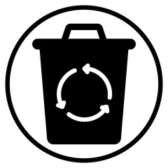 recycle bin glyph icon