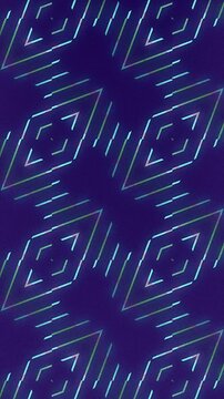 Colorful pattern with transformation of basic geometric shapes. Abstract art background. Digital seamless loop animation. 2d. Vertical