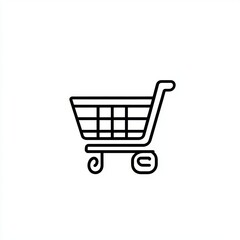 Vector illustration of simple shopping cart icon.
