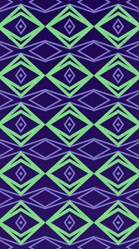 Colorful pattern with transformation of basic geometric shapes. Abstract art background. Digital seamless loop animation. 2d. Vertical