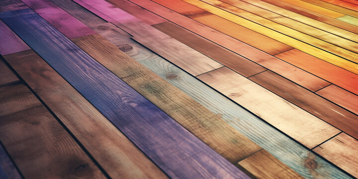 Assi di legno colorate.