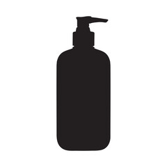 Liquid Hand Soap Bottle Silhouette Vector Illustration